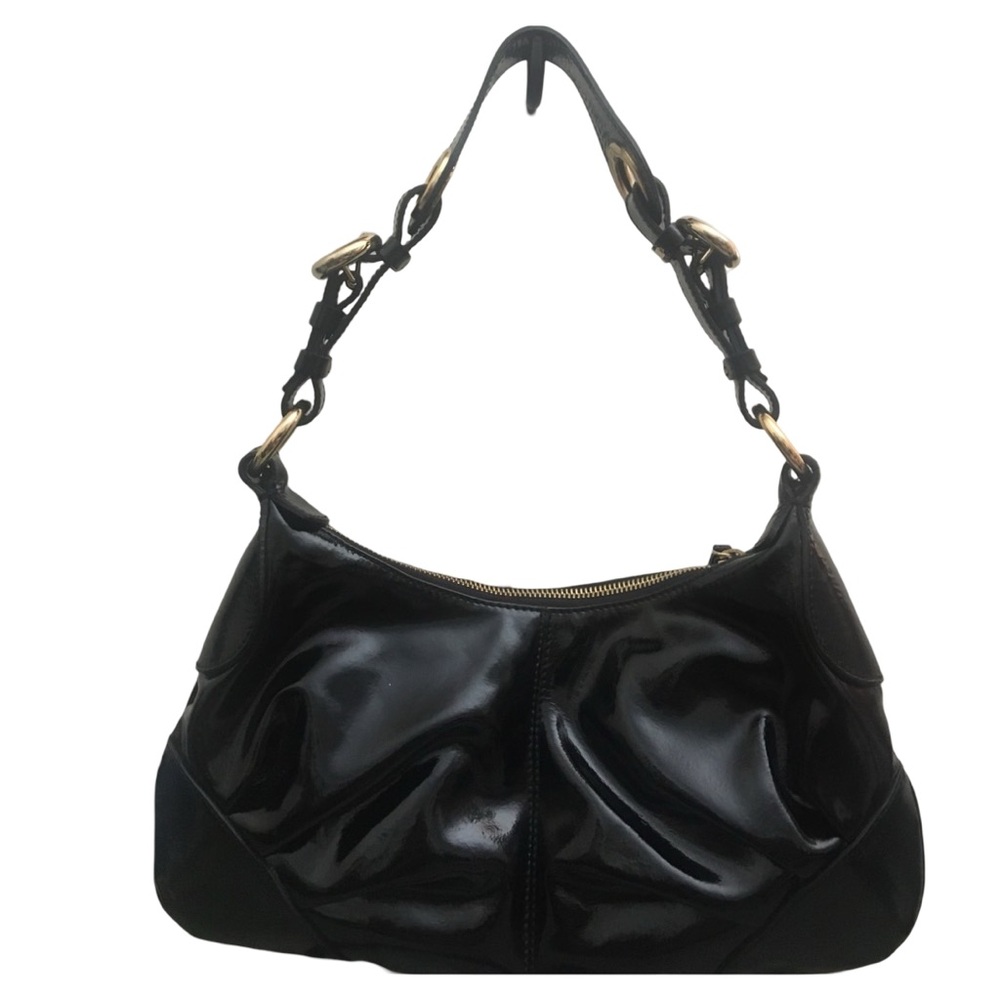 Francesco Biasia patent leather shoulder bag